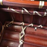 Suitcase in wicker and vintage bamboo