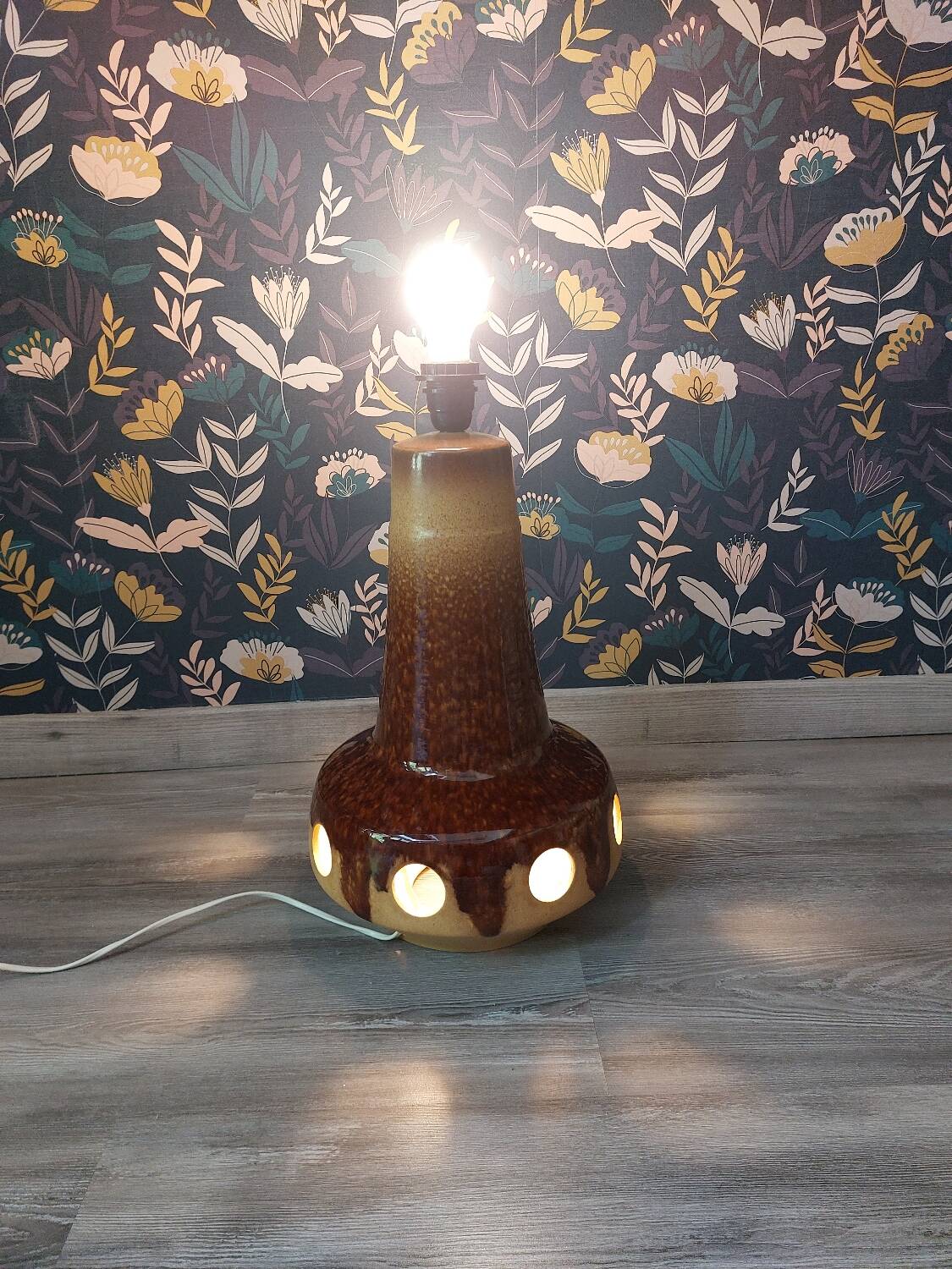 Fat lava ceramic floor lamp by Baudin
