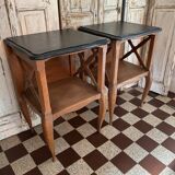 Pair of oak bedside tables