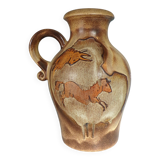 Vase WG Scheurich 490-42 decorated with cave paintings