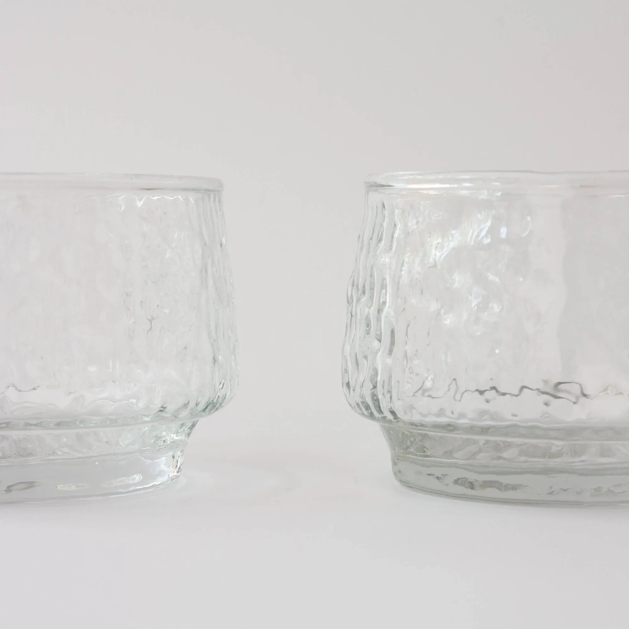 Scandinavian Style Textured Glass Dessert Bowls, 1960's