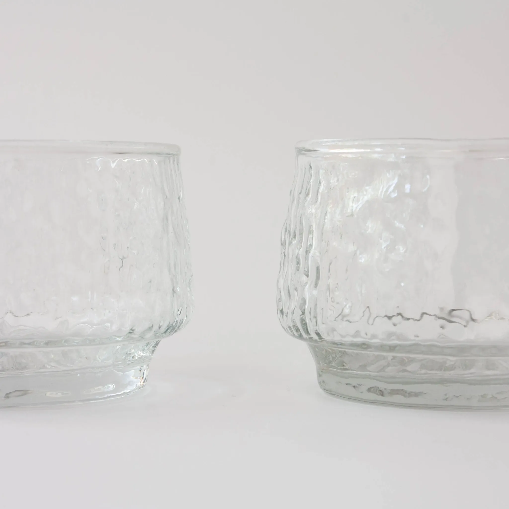 Bols à dessert en verre texturé de style scandinave, années 1960