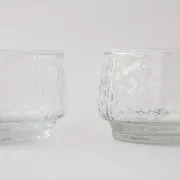 Bols à dessert en verre texturé de style scandinave, années 1960