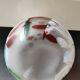 Chimney neck ball vase. Murano style. Flamed swirl design/Multicolored smoke scrolls. Dim 27 x 14 cm