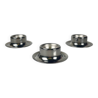 Set de 3 coquetier inox, 1970