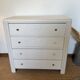 Restored wooden art deco chest of drawers with gilded handles