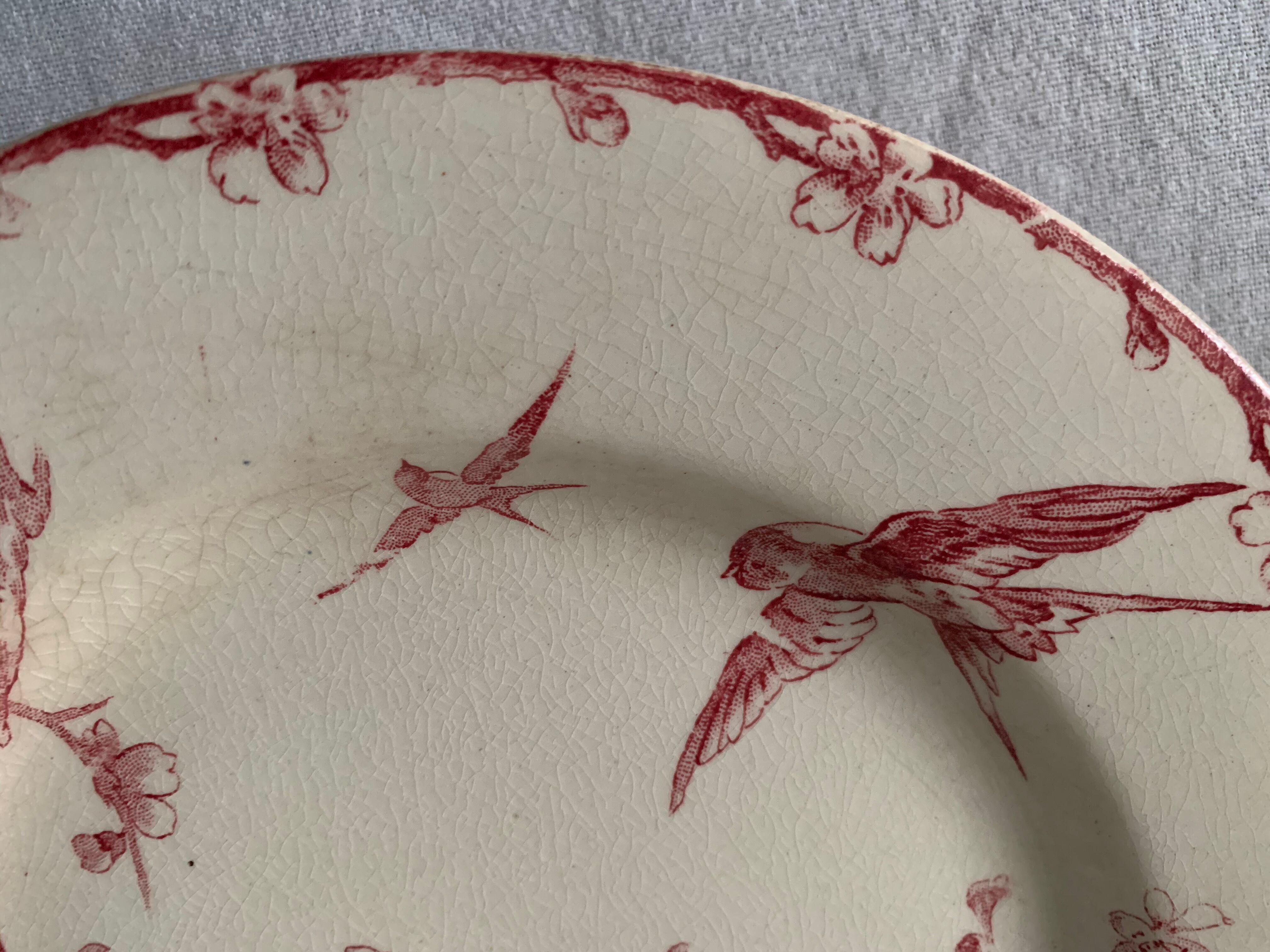 3 red compotiers Gien Iron Land The 20th century Martinets