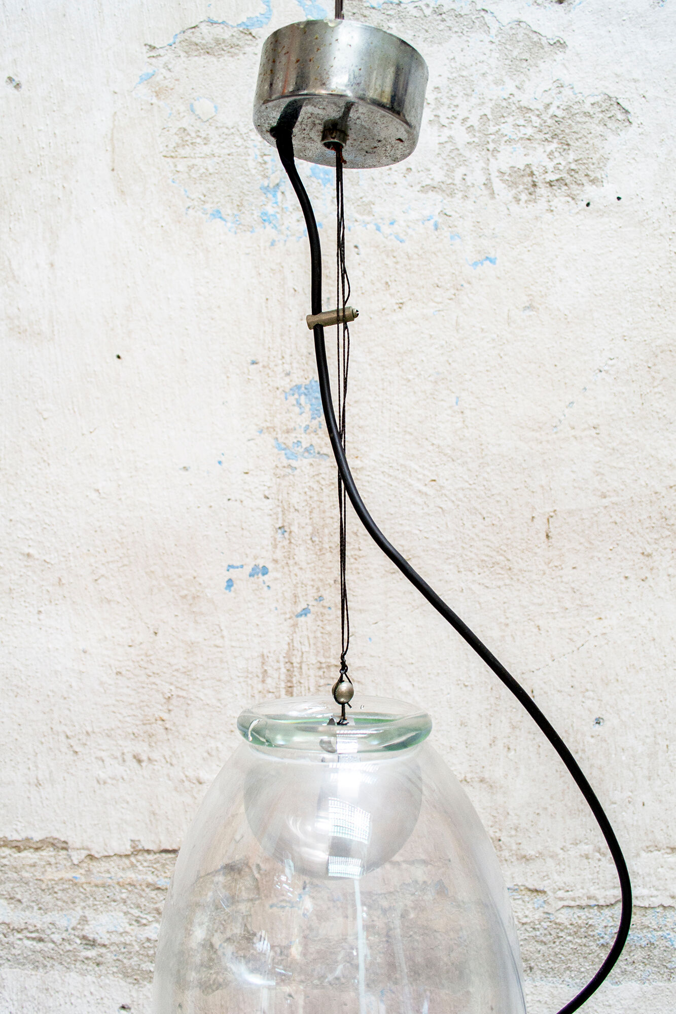 Particolare lampada in vetro Murano acidato, Italy, 1970s
