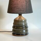 VINTAGE Handmade Geometric Glazed Stoneware LAMP