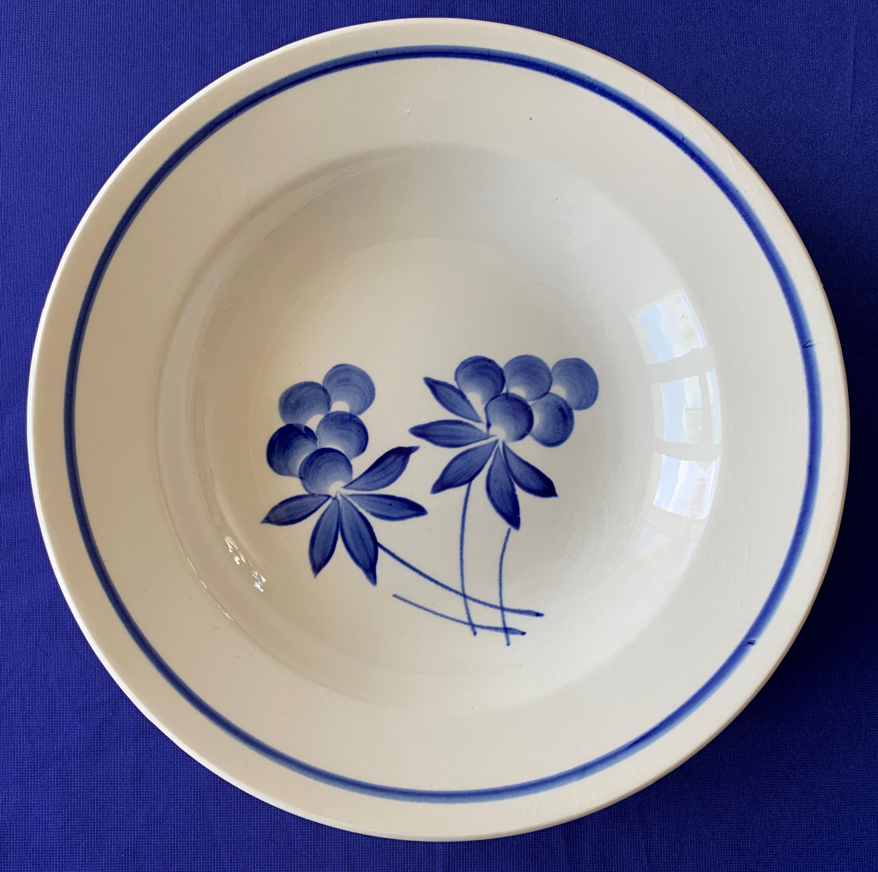 6 old hollow plates in Gien earthenware