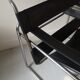 Black leather armchair Wassily by Marcel Breuer, 1970