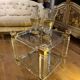 Pair of side tables from the 20th century in plexiglass and glass.