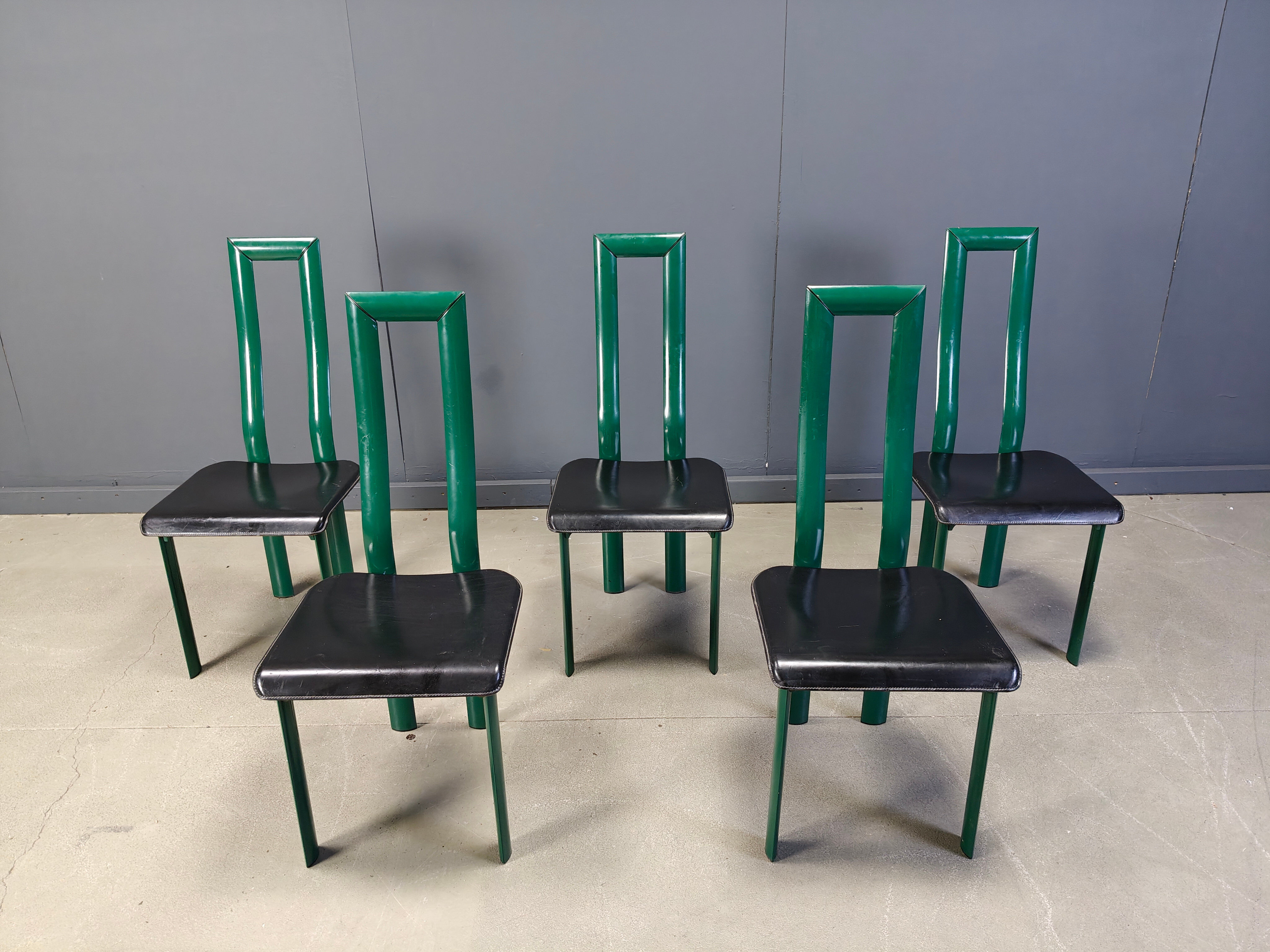 Italian Model Regia dining chairs by Antonello Mosca for Ycami, 1980s