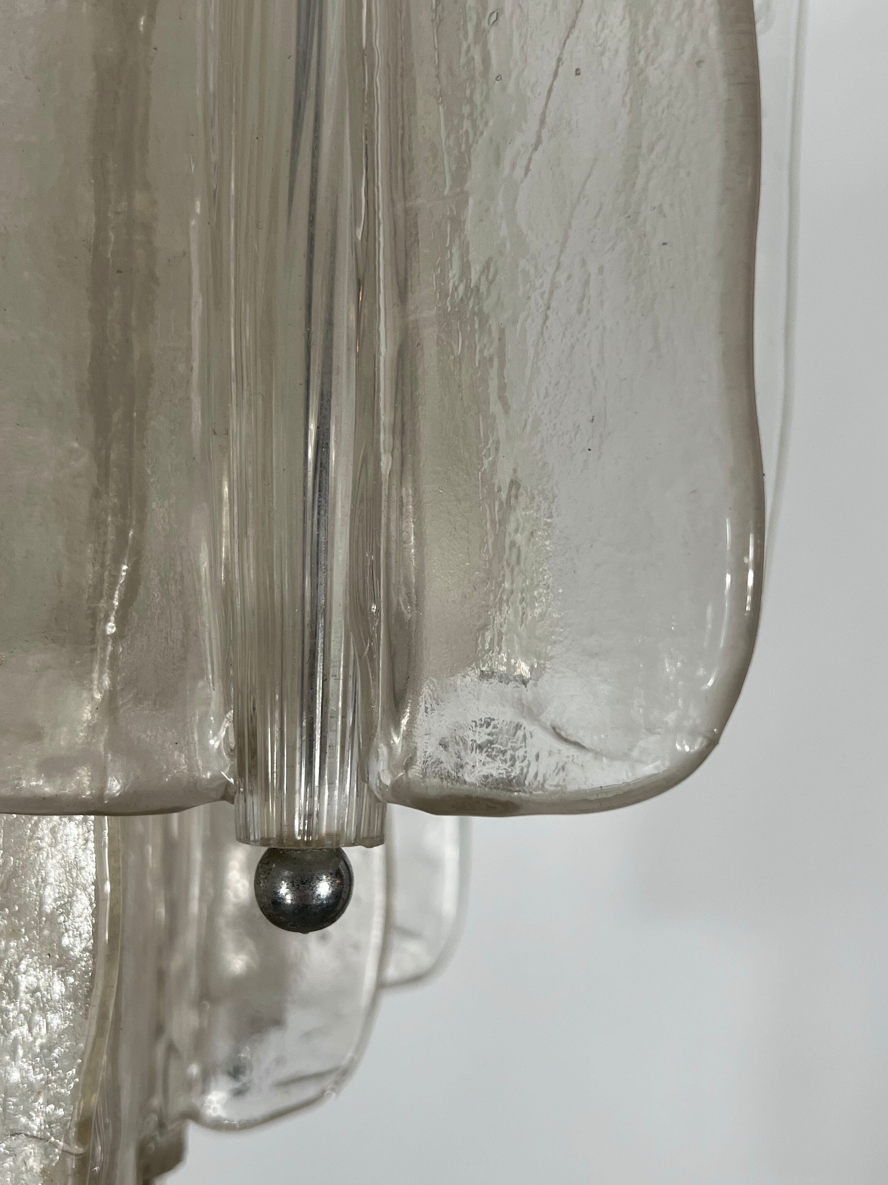 Pair of Murano glass chandeliers by Toni Zuccheri for Venini