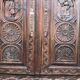 Antique Breton oak cabinet, richly carved