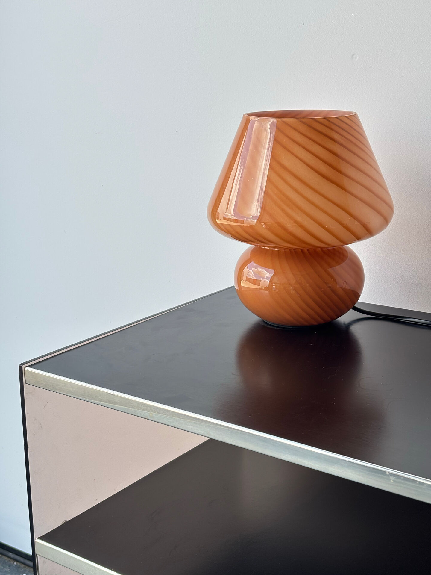 Blown glass lamp, Murano style, 1980s