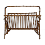 Rattan magazine holders faux-bamboo style