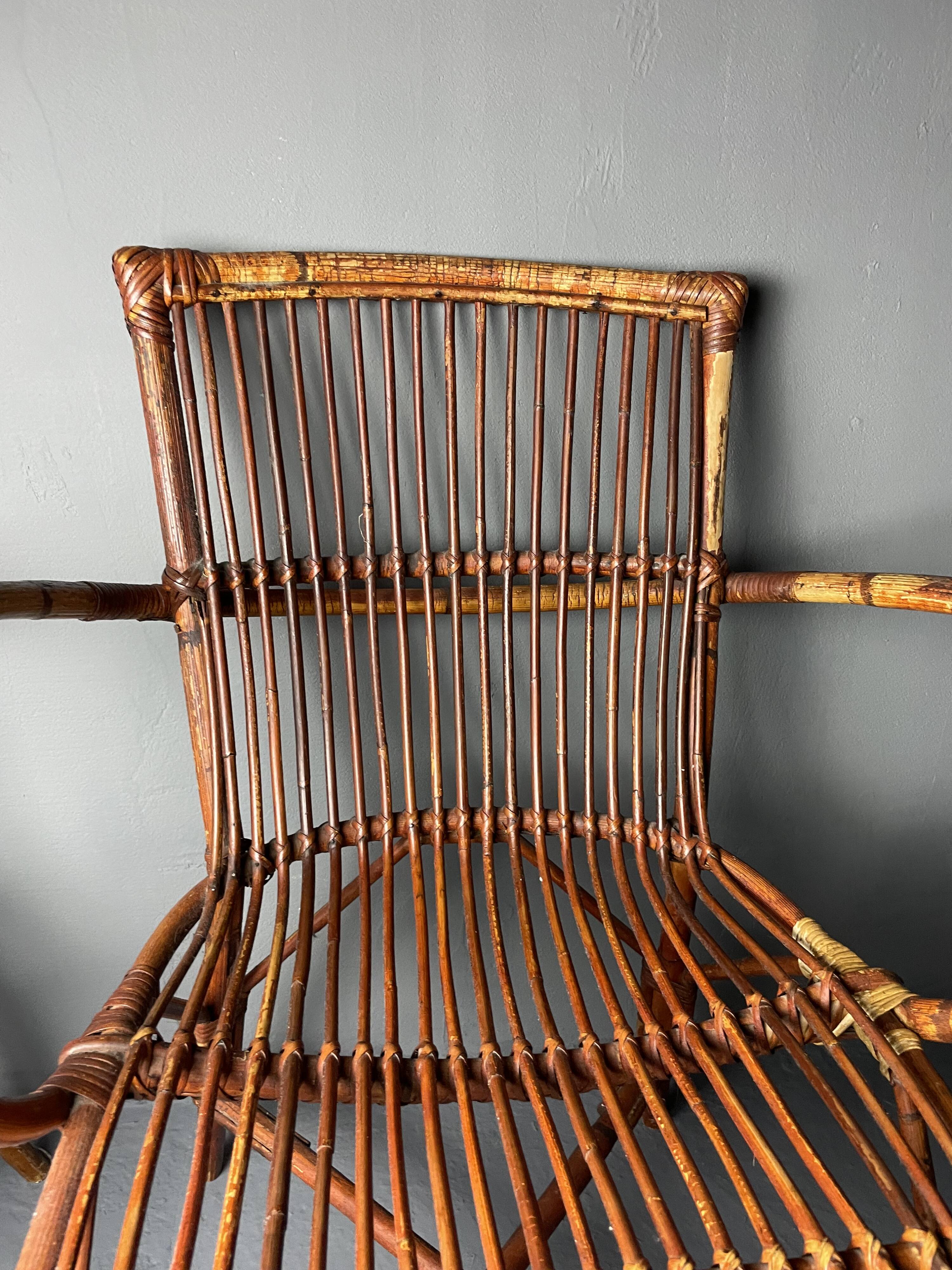 Paire de fauteuils en rotin 1930
