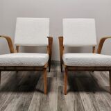 Mid-century wool boucle armchairs