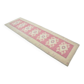 Tapis de couloir Oushak floral vintage noué à la main sku 3349