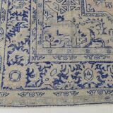 Vintage Blue & Sand Beige Large Persian Rug, 246x344Cm