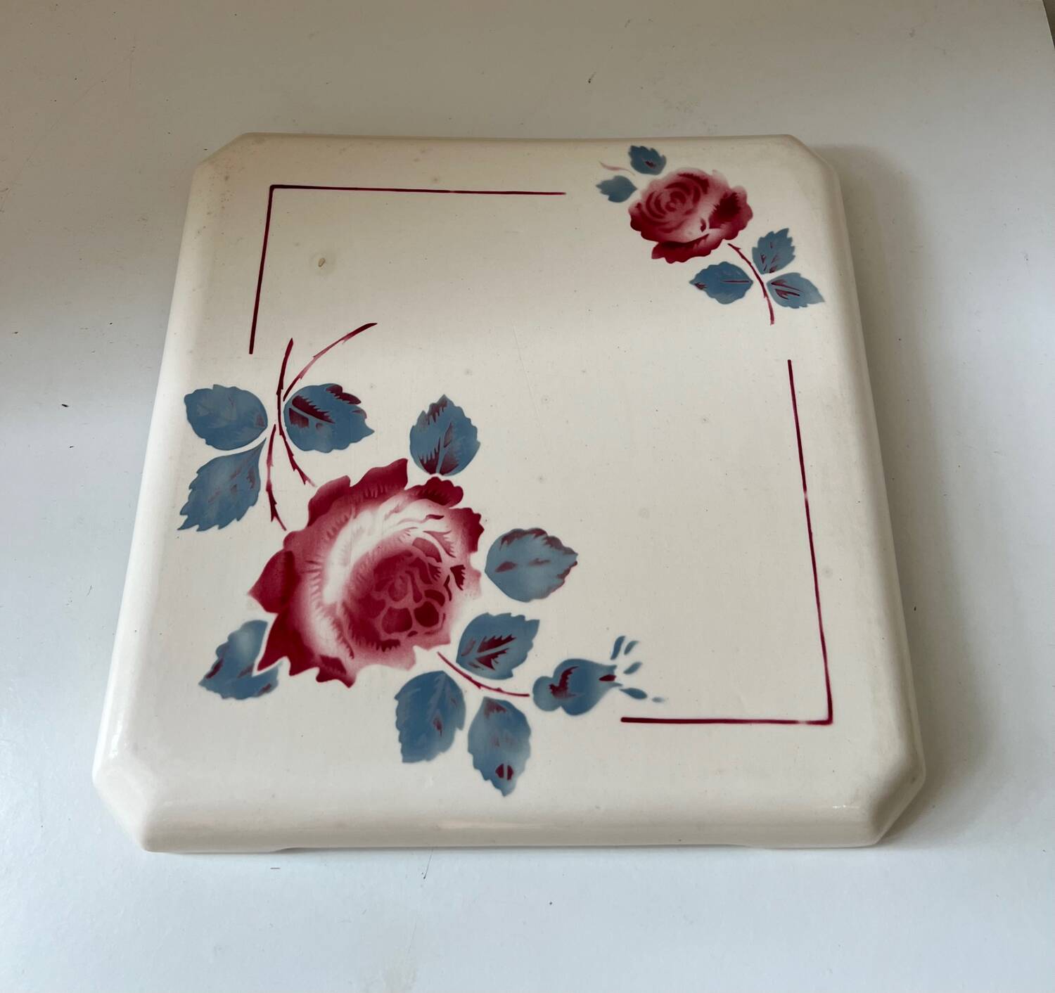Badonviller ceramic flower trivet
