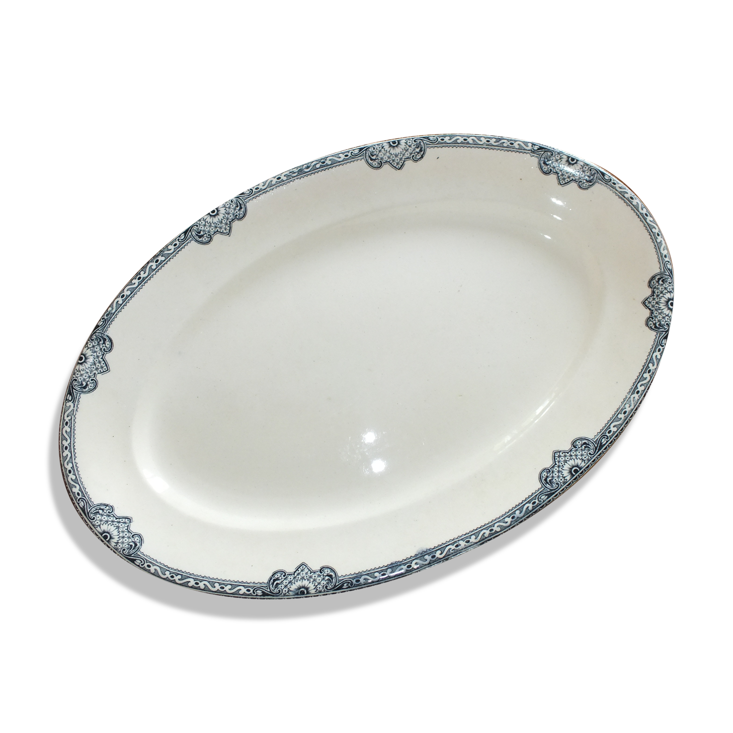 Oval plate in Iron Earth Salins model Jumièges
