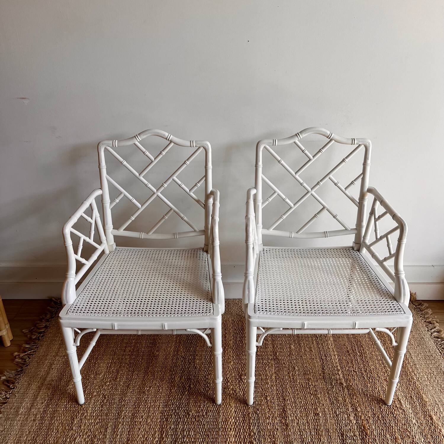 2  chairs  Faux Bamboo Jonathan Adler