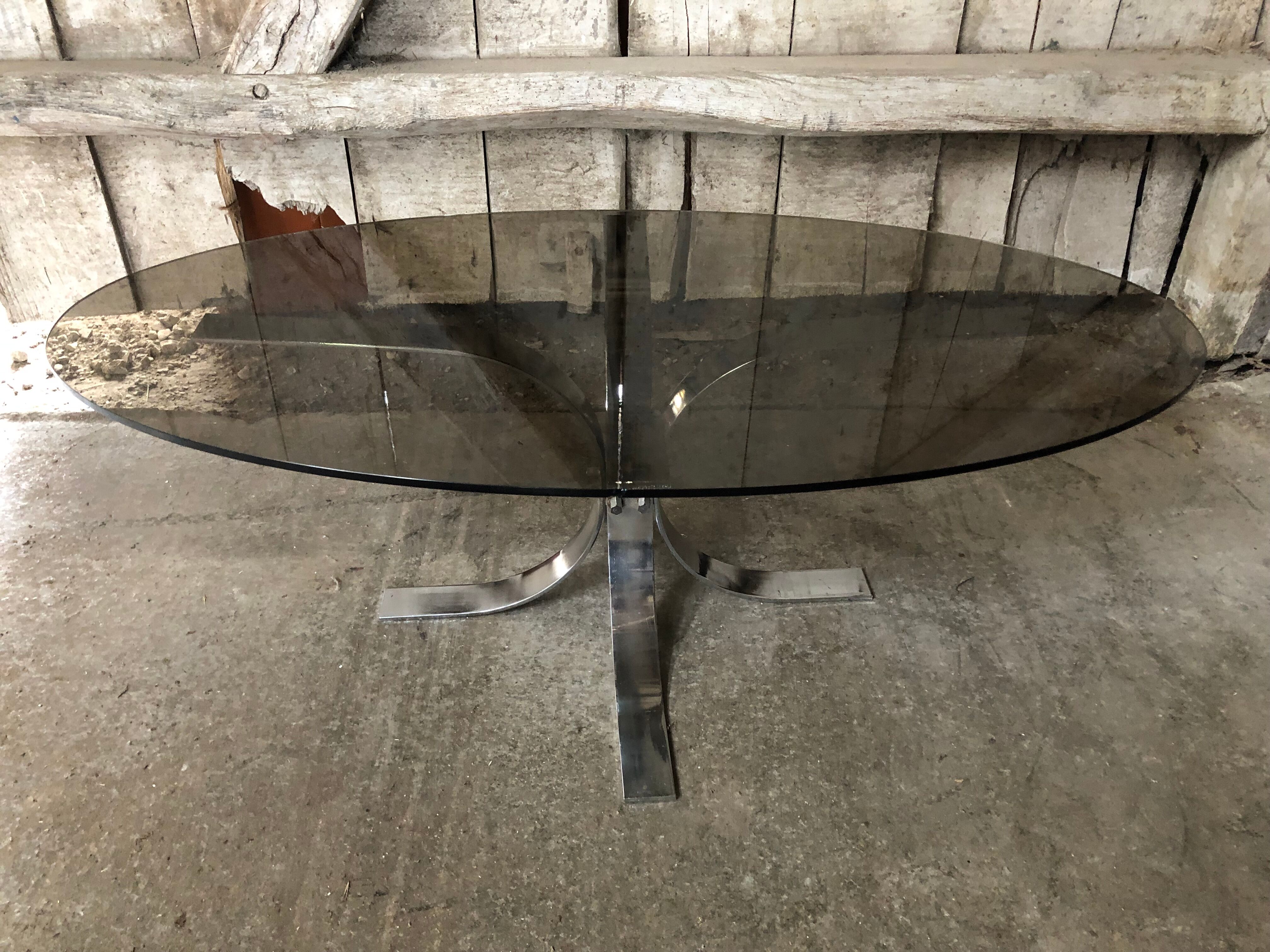 Old coffee table design chrome foot curved