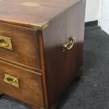 Table de chevet en bois vintage de campagne militaire par Reprodux England