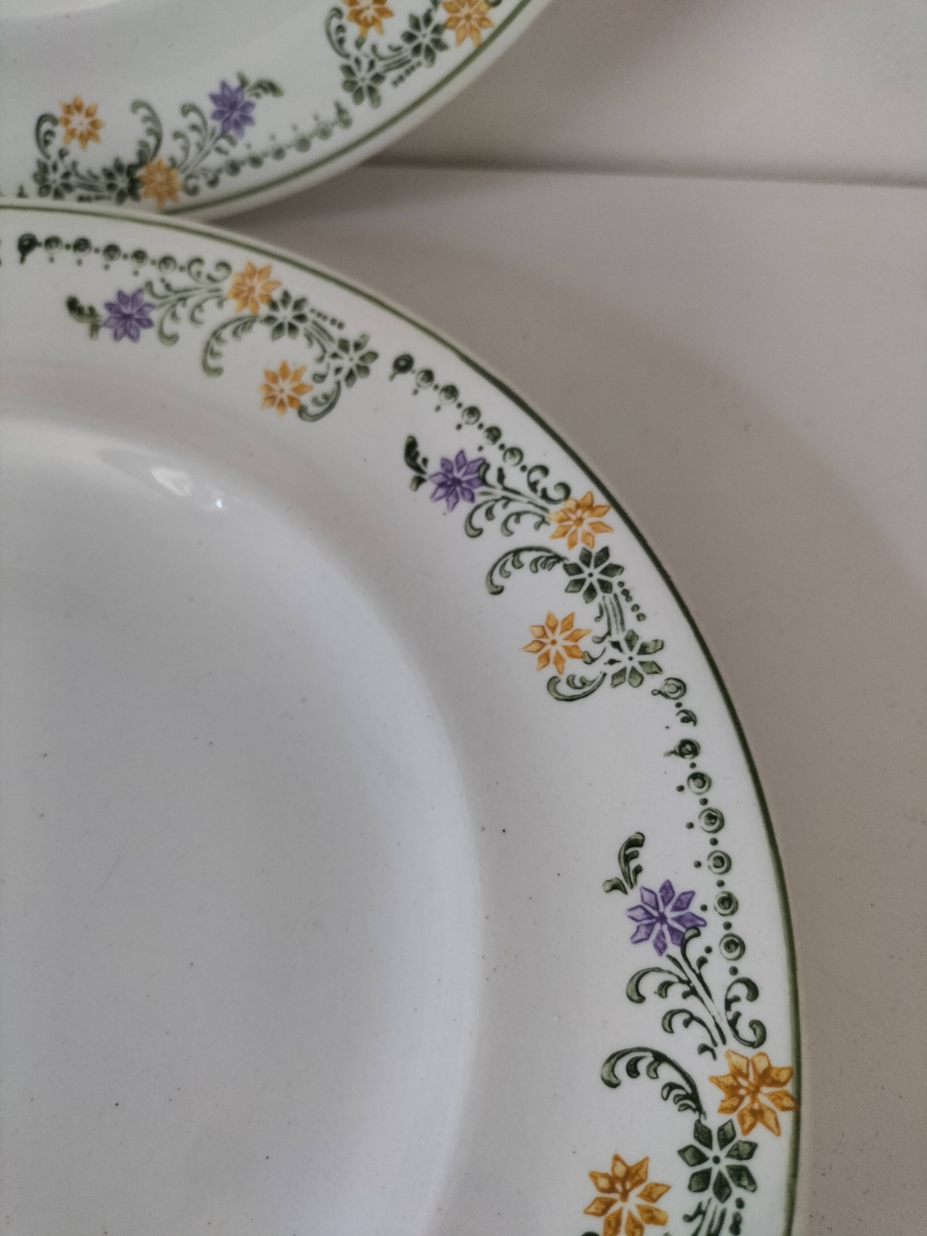Pair of antique Longwy plates, Didier model, Circa 1870–1910