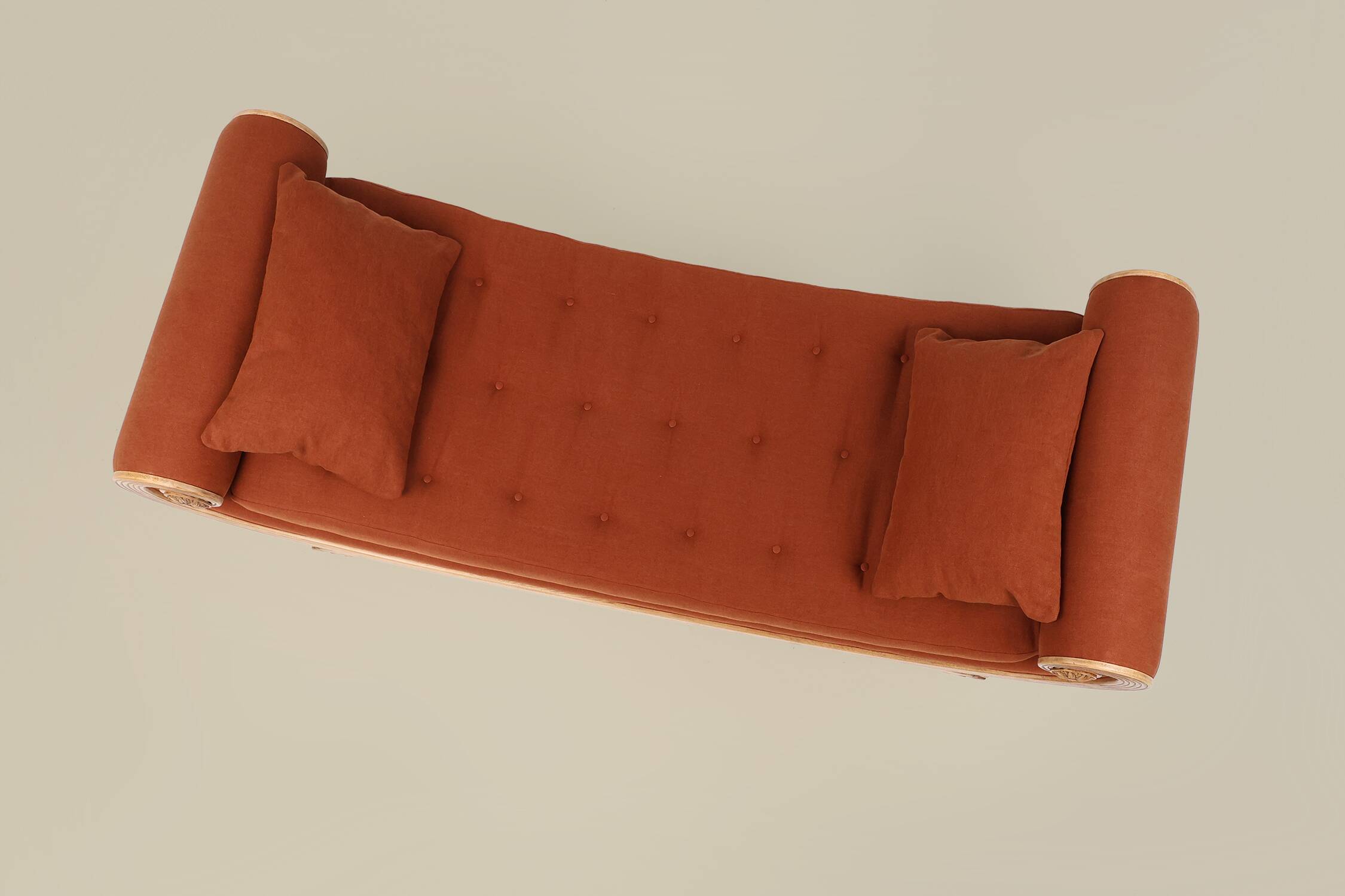 French hand carved oak daybed in Empire style