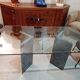 Granite and glass dining table, 1980s