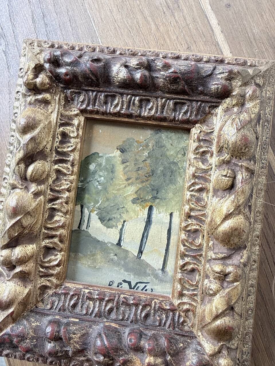 Small oil painting signed XS