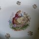 Diamond dish in Limoges porcelain decoration gallant scene