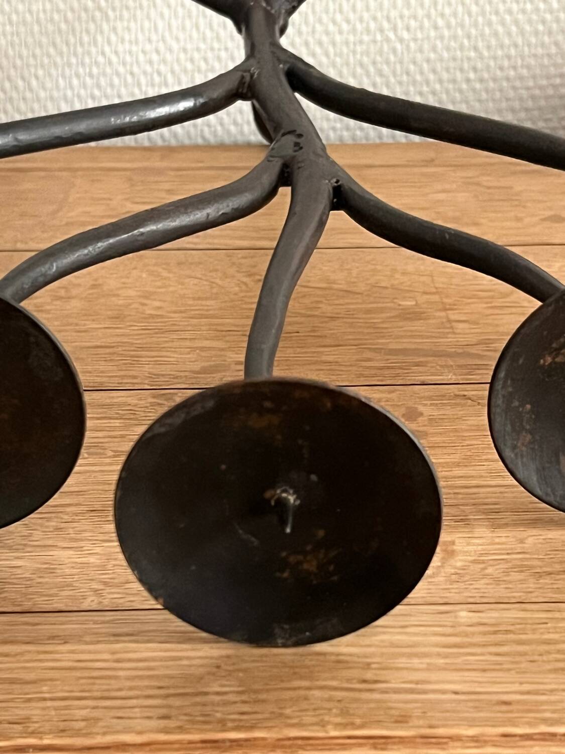 Brutaliser 5-branched mid century wrought iron candlestick – unique piece