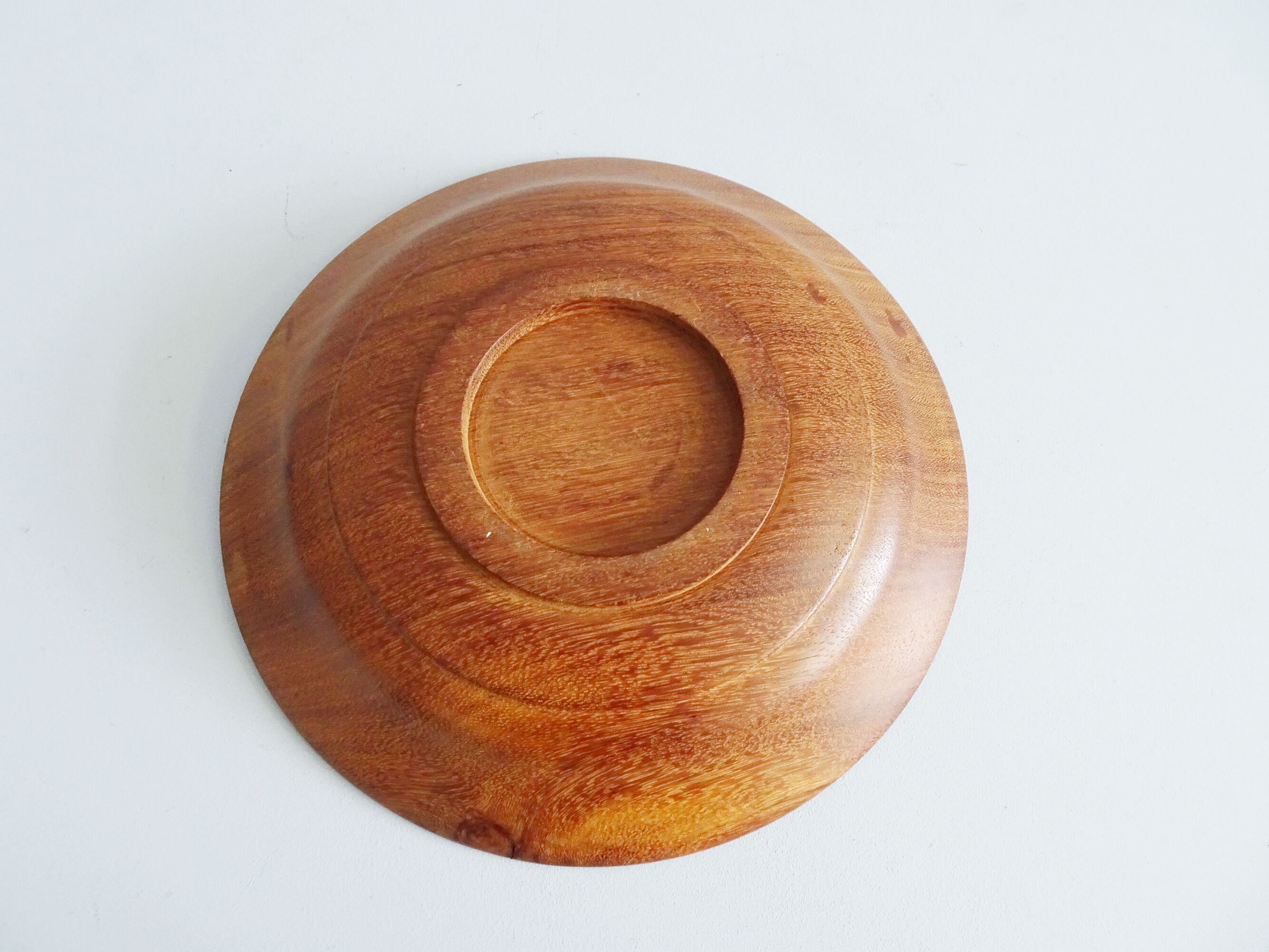 large teak plate, Danish teak bowl, diameter 32 cm