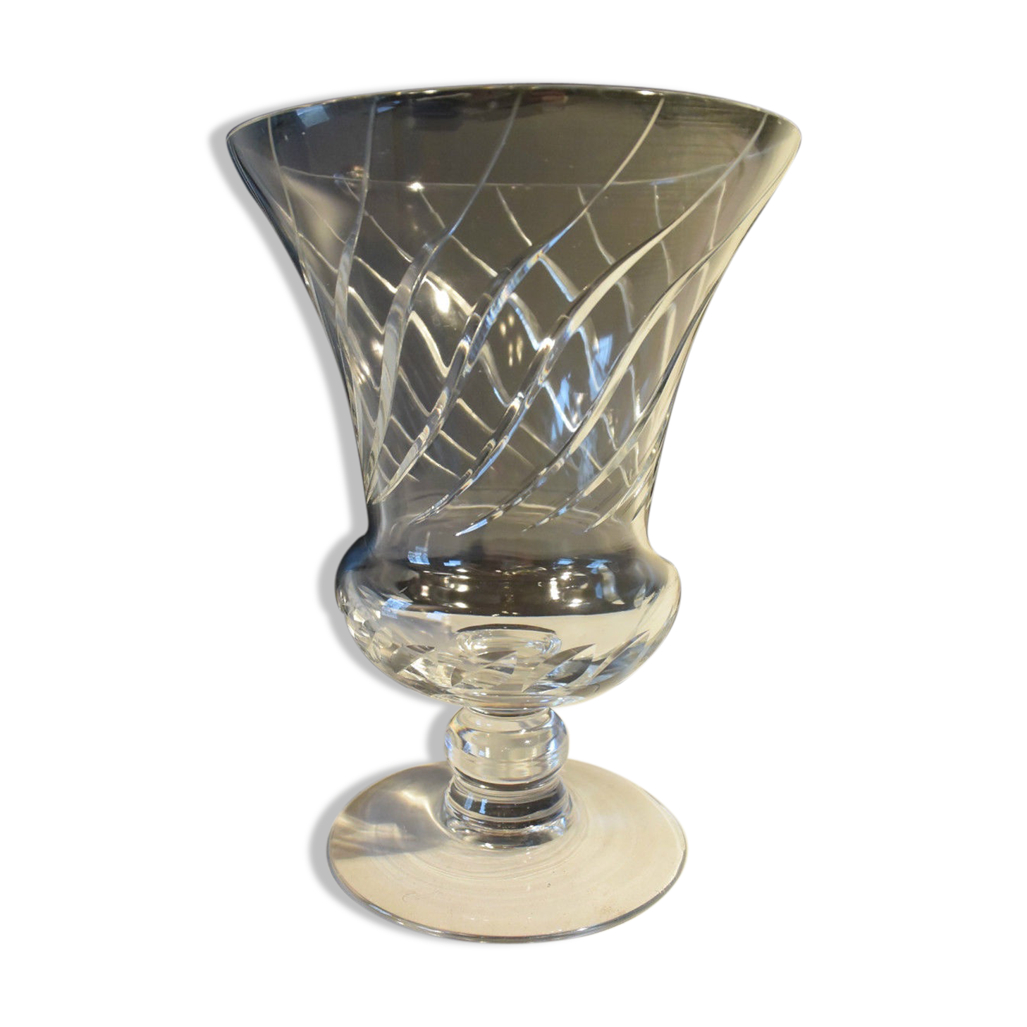 Old vase or sweet box cut glass