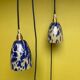 Paire de lampes baladeuses globe pate de verre vintage