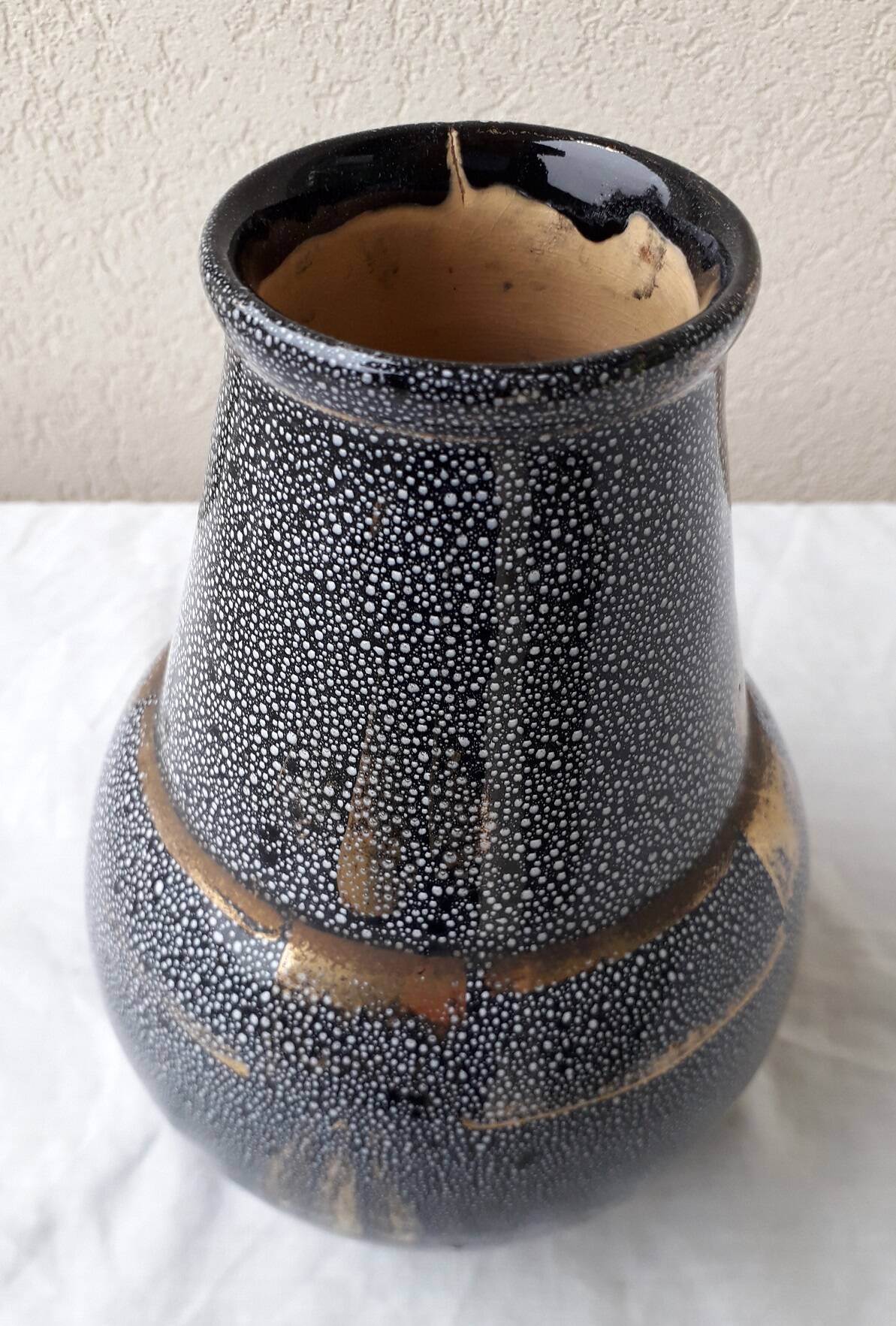 Black ceramic vase Forah