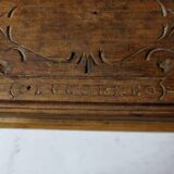 Small antique wooden chest / box with engraving