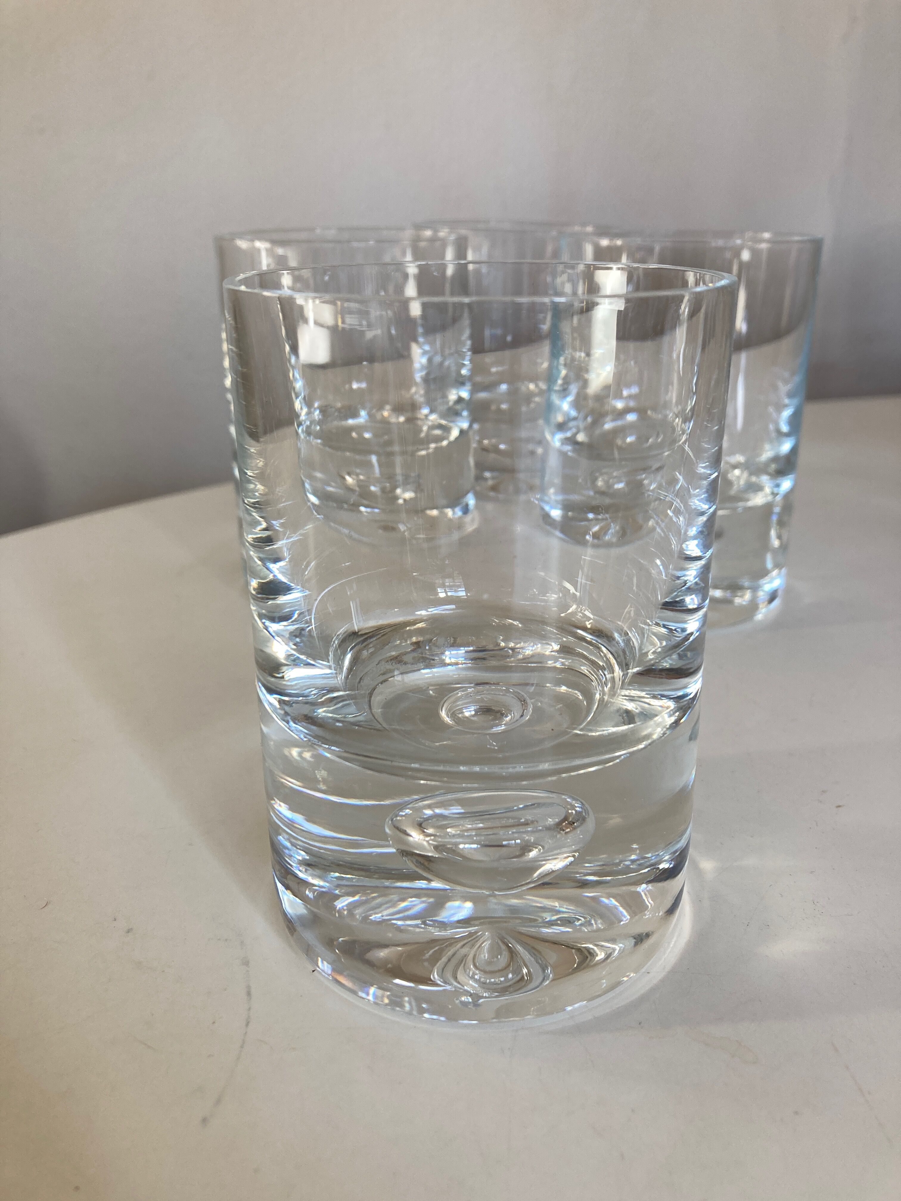 Set of 4 glasses bubble whiskey cups 1970