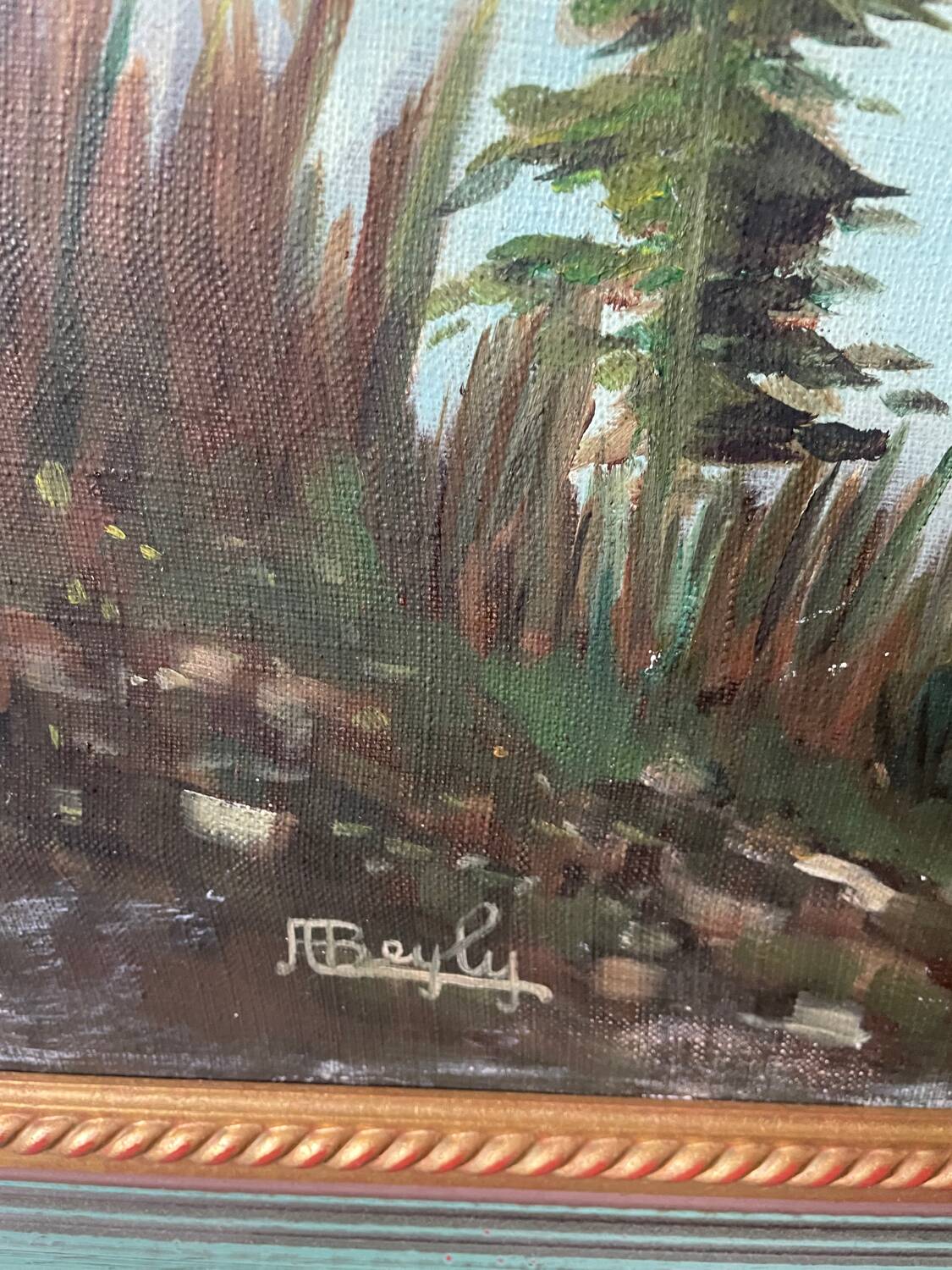 Large 20th century oil on canvas signed J. Beyly