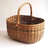 Blue stripe wicker basket