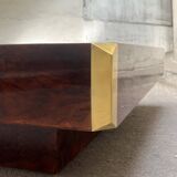 Table Willy RIZZO placage de loupe Mario Sabot 1970