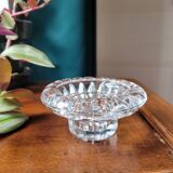 Bougeoir en verre rond ciselé