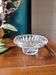 Chiseled round glass candle holder