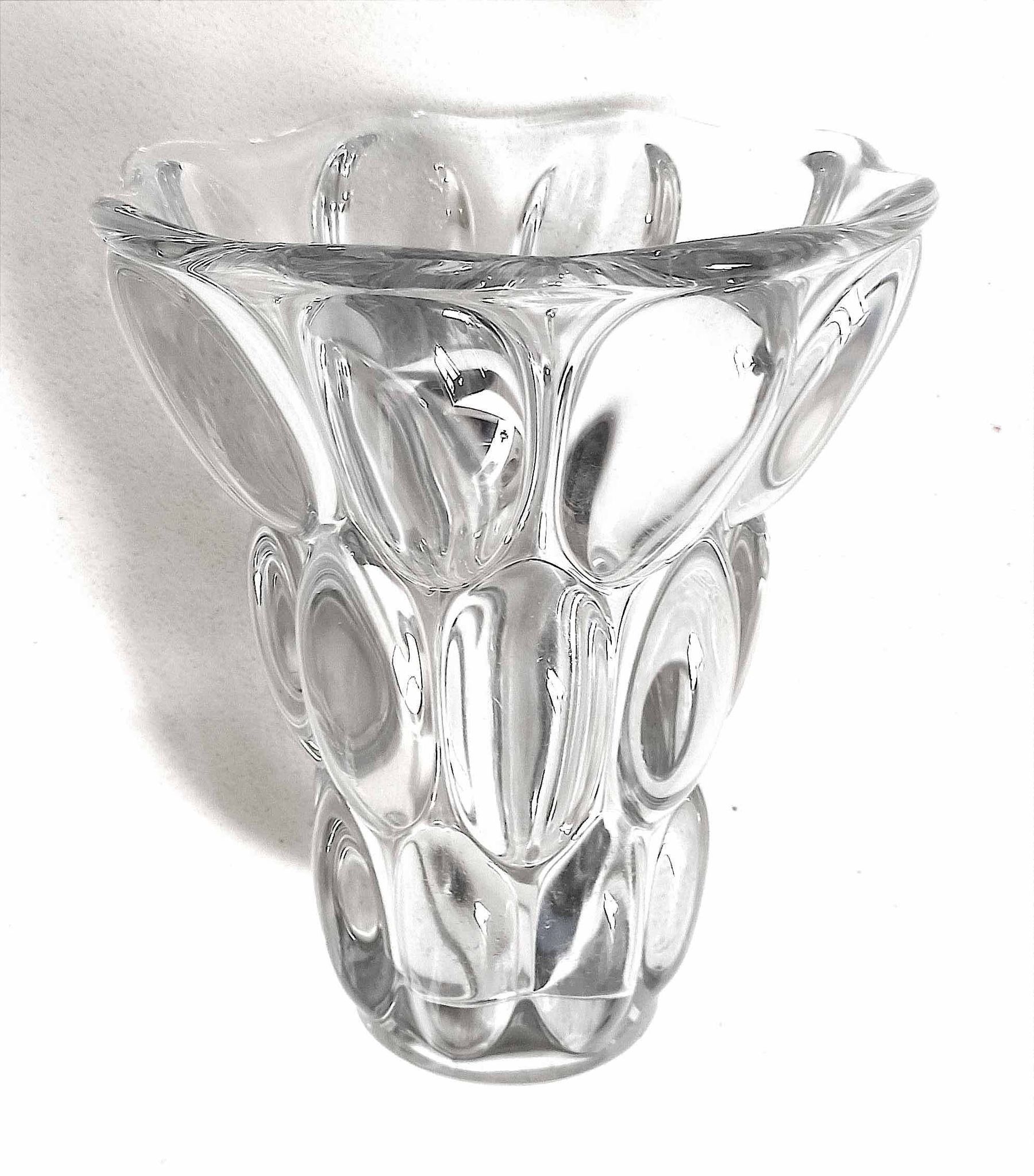 PIerre D'Avesn crystal honeycomb vase Height 20.7 cm