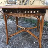 Vintage rattan table