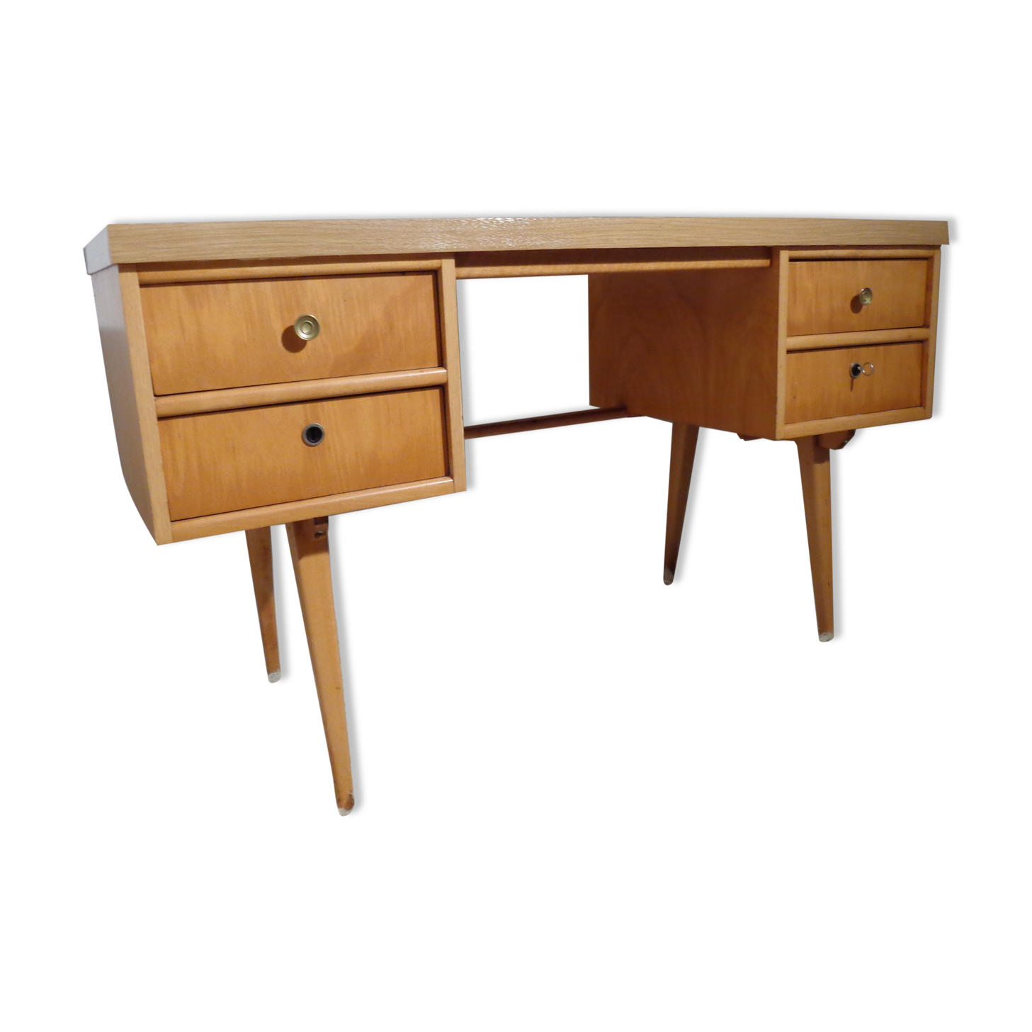 Vintage desk Ekawerk compass feet 50s